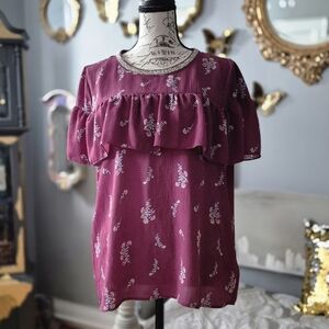 Juicy Couture Plum Floral Blouse